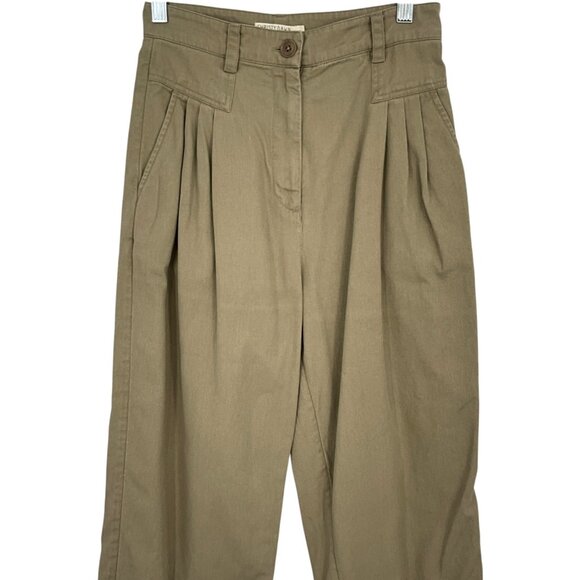 Christy Dawn Judene Pants Stone Size 2 Pleated Tan Olive - Picture 2 of 10